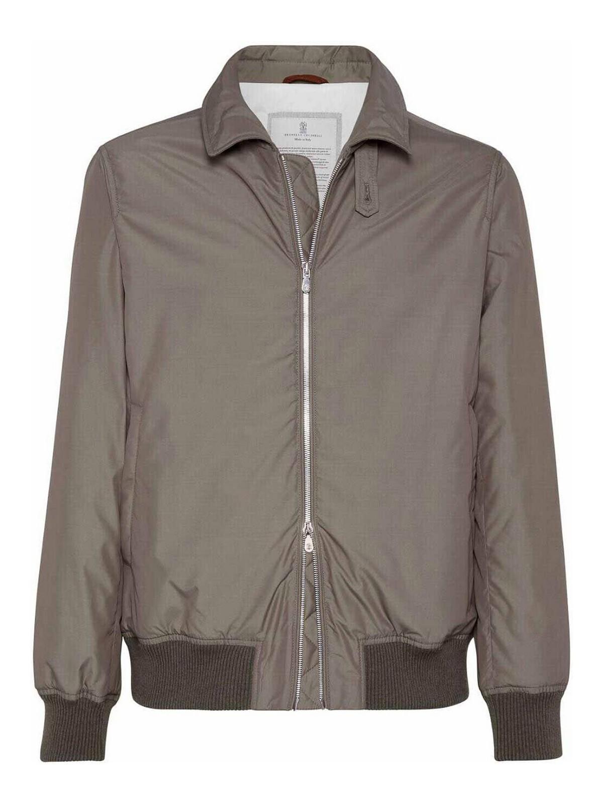 BRUNELLO CUCINELLI Padded Long-sleeve Jacket In Military Product Image