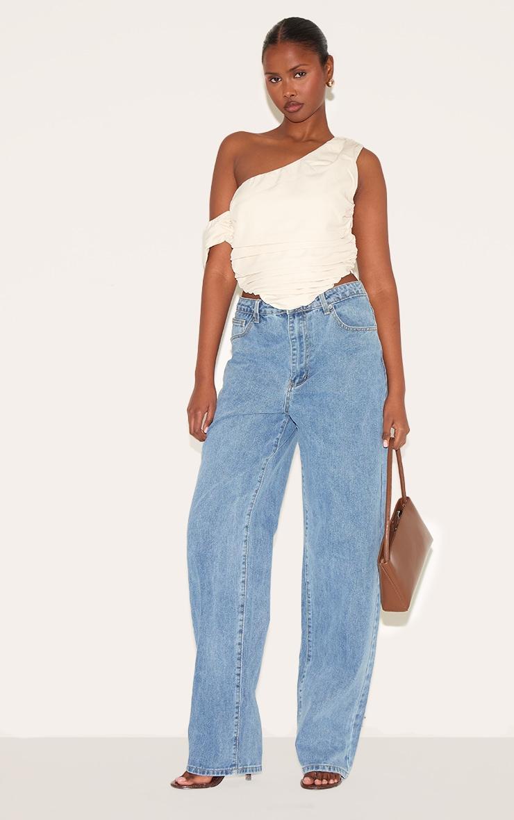 Cream Woven Drape Corset Product Image