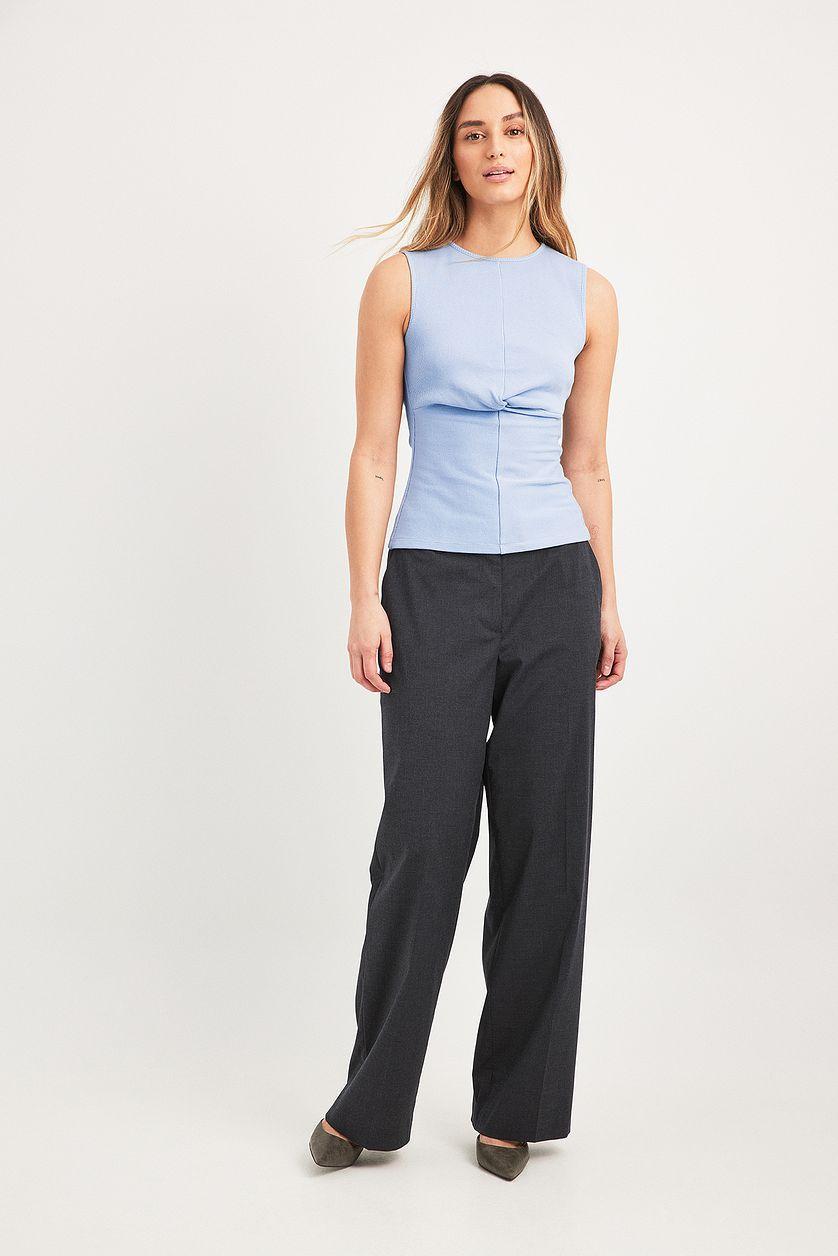 Ribbed Front Twist Top Product Image