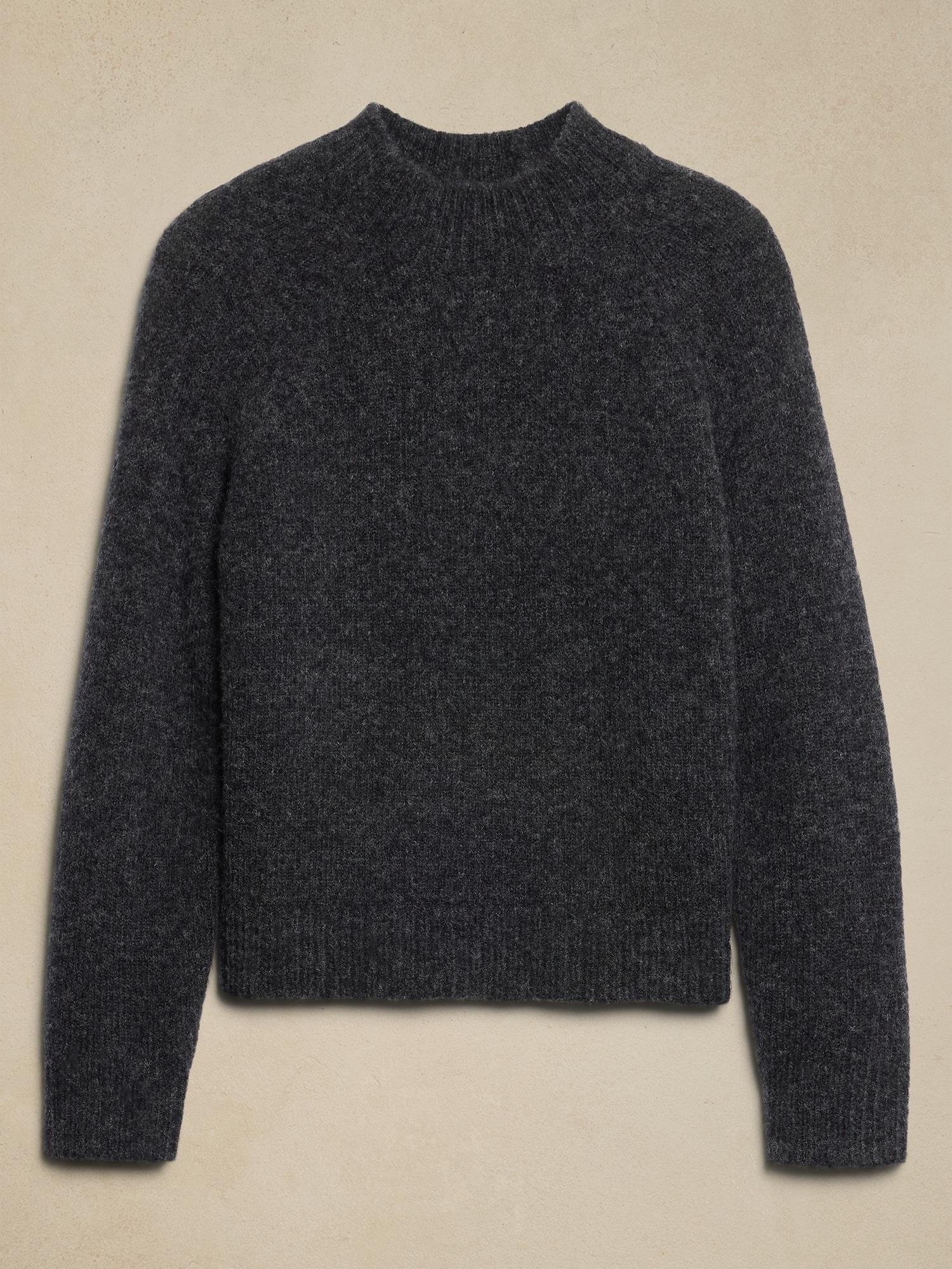 Fuzzy Mock-Neck Sweater Product Image