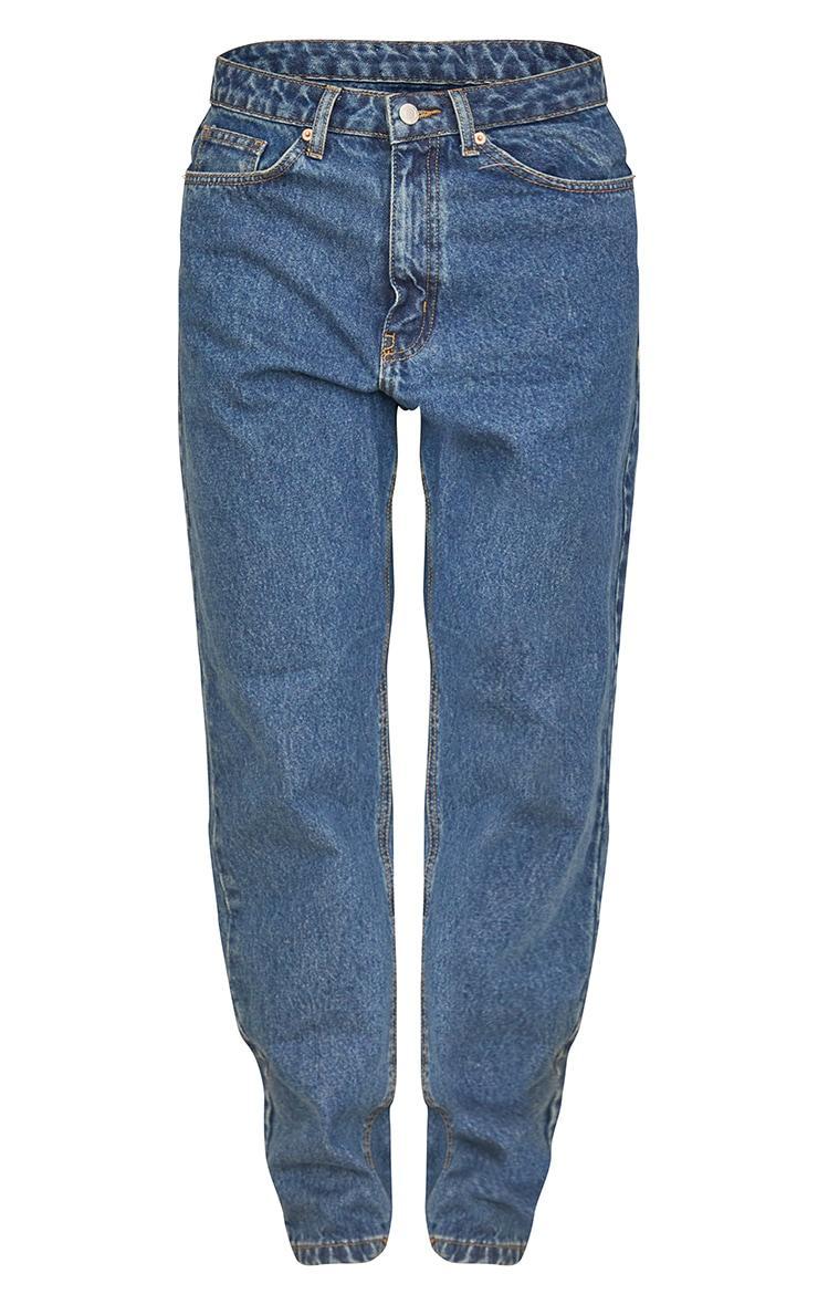 PRETTYLITTLETHING L30 Mid Wash Mom Jeans Product Image