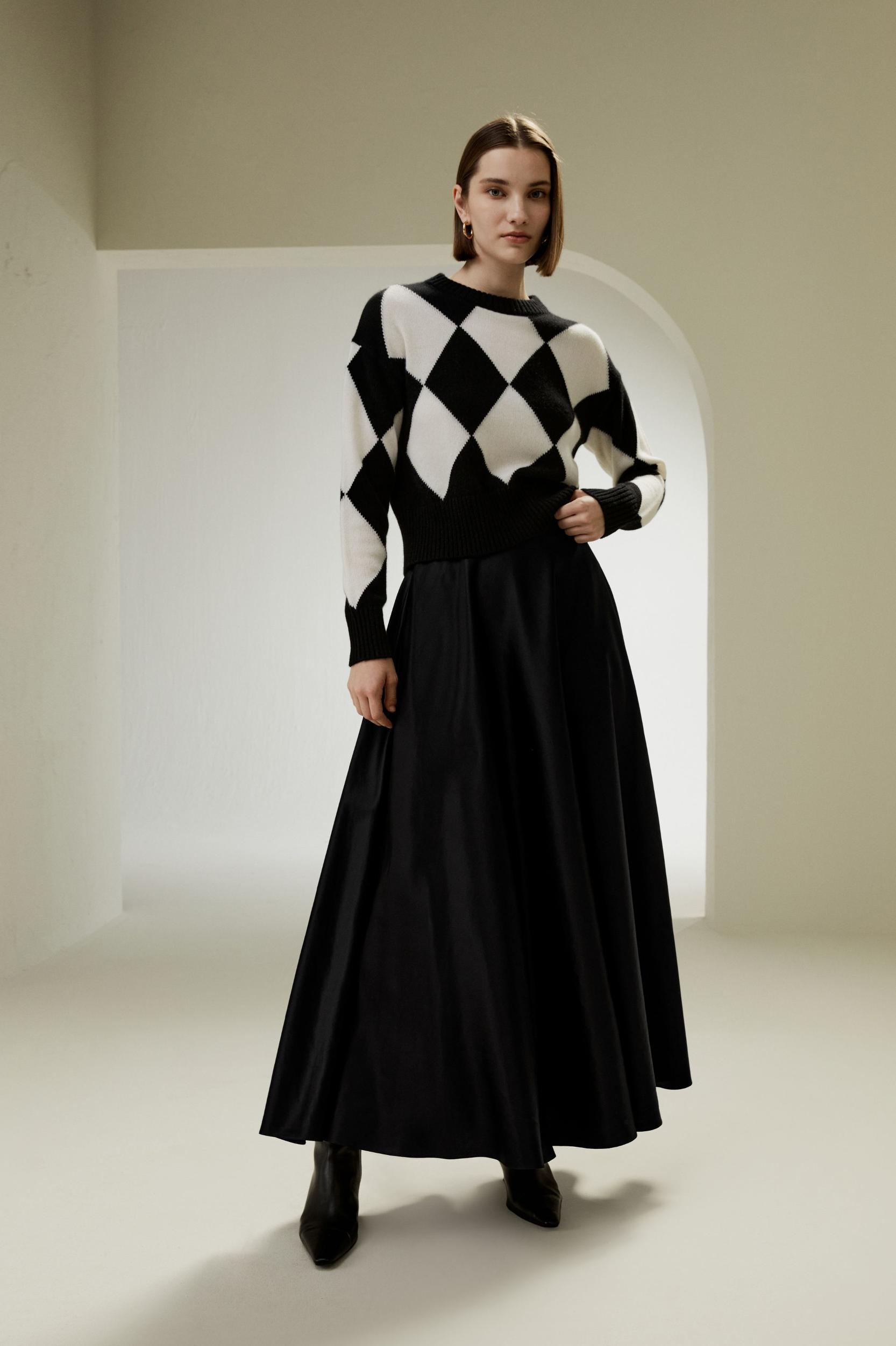 A-Line Silk Maxi Skirt Product Image