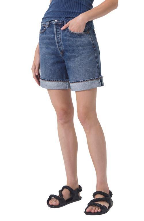 Womens Dame High-Rise Cuffed Denim Shorts Product Image