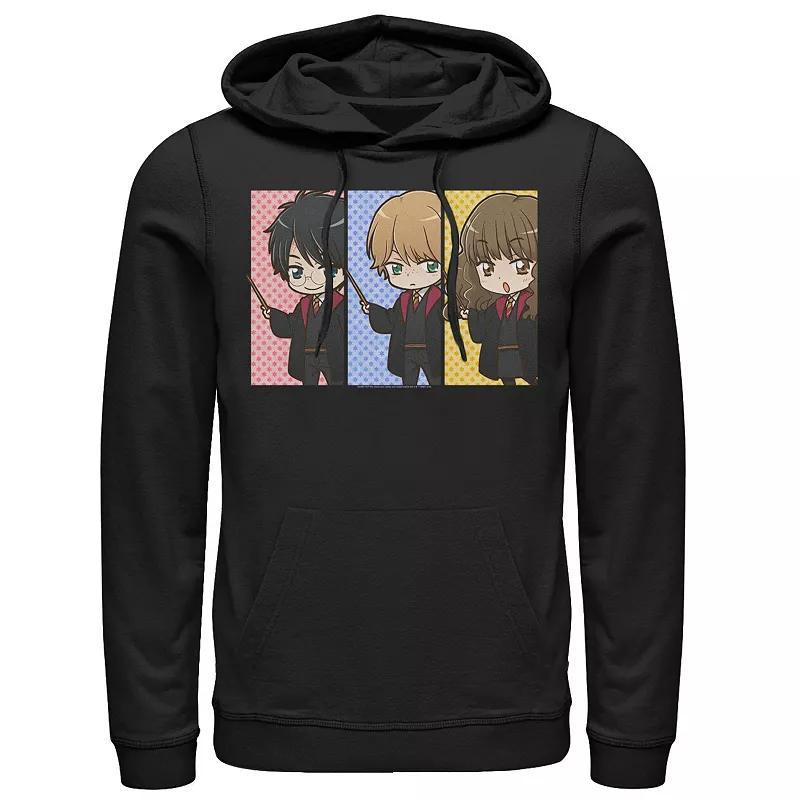 Men's Harry Potter Hermione Granger Ron Weasley Anime Panel Hoodie, Size: XL, Black Product Image