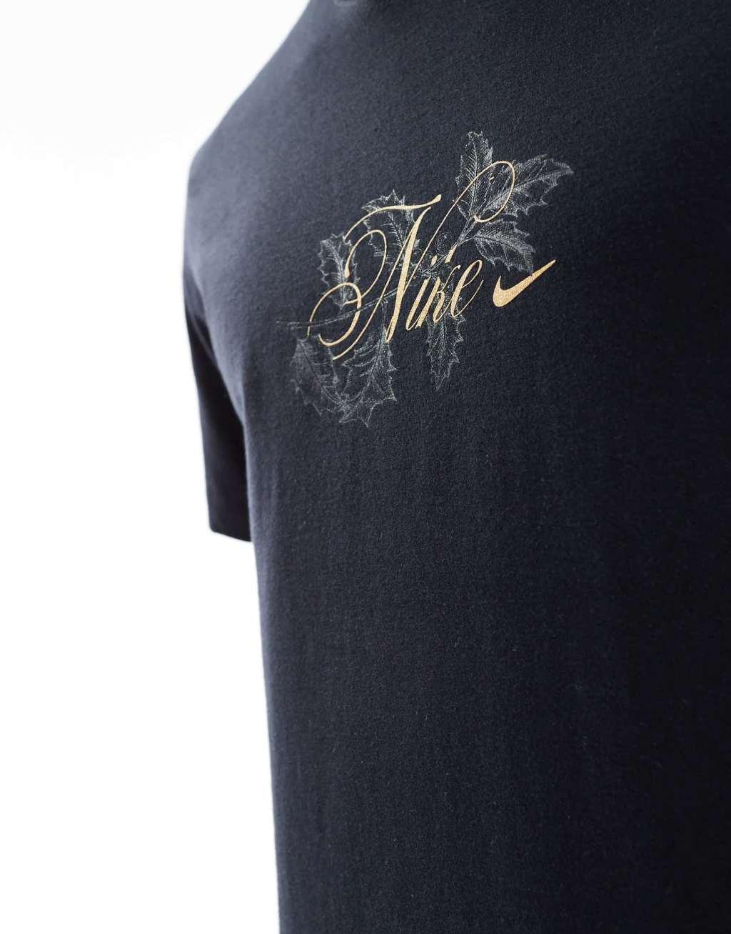Nike 'Tis The Season logo t-shirt in black Product Image
