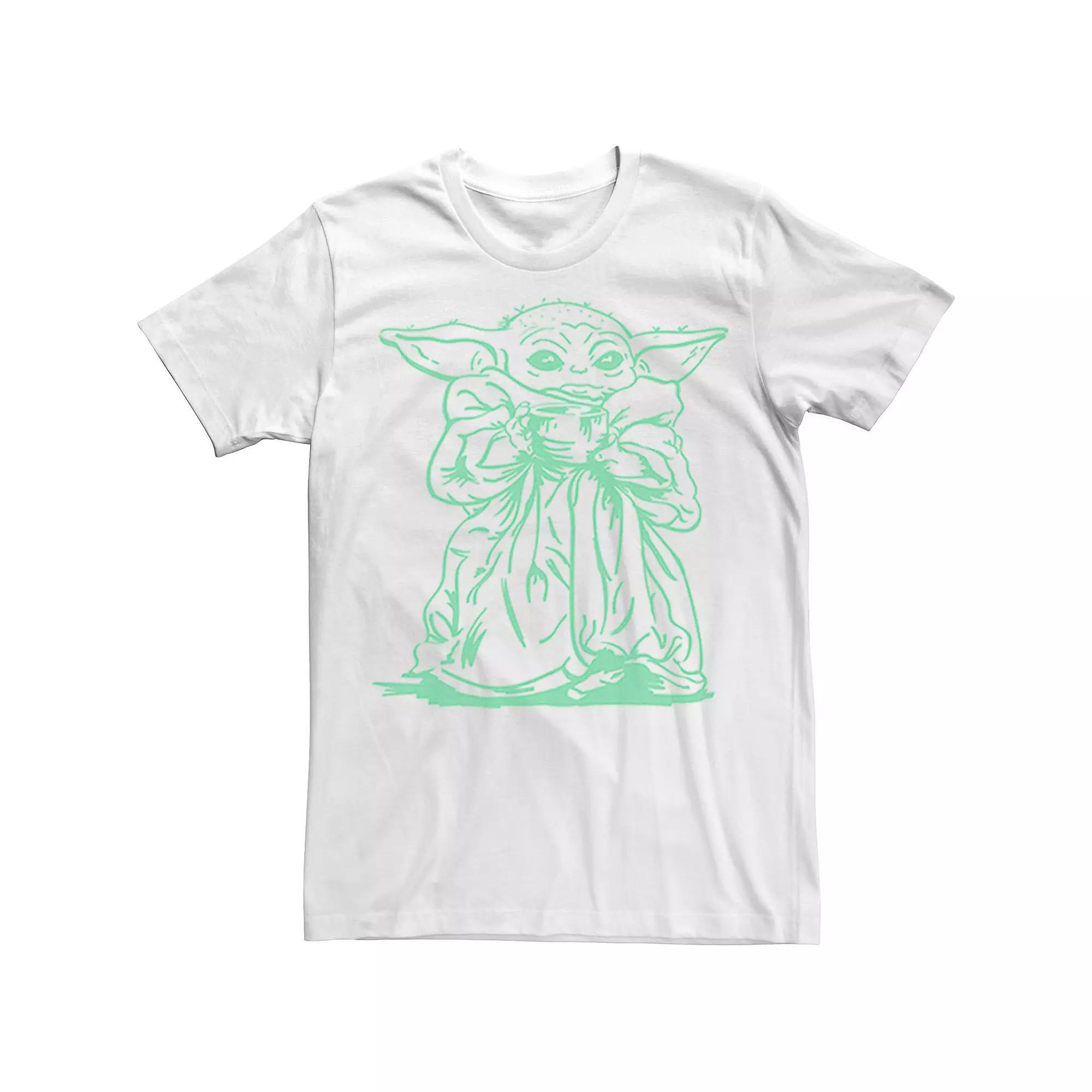 Men's Star Wars The Mandalorian The Child aka Baby Yoda Line Art Portrait Tee,  Product Image