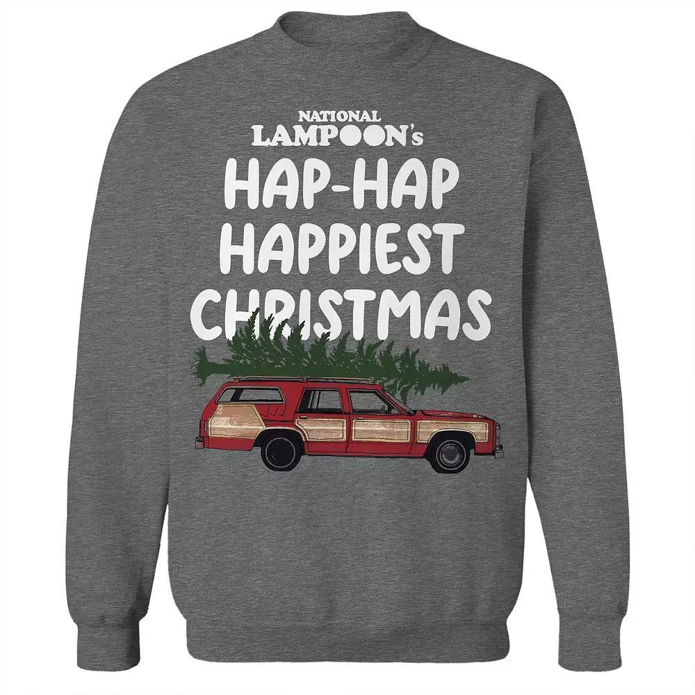 Men's Happiest Christmas National Lampoon's Christmas Vacation Graphic Fleece Crew Sweatshirt, Size: XL, Grey Heather Product Image