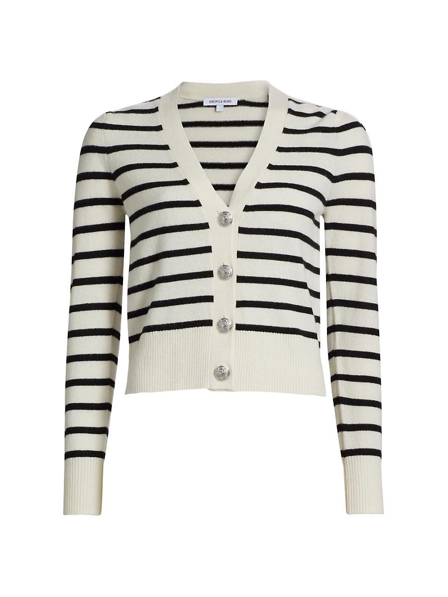 Womens Solene Striped Cashmere Cardigan Product Image