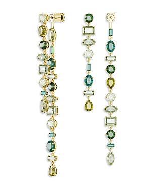 Swarovski Gema Multicolor Mixed Cut Linear Front to Back Earrings in Gold Tone Product Image