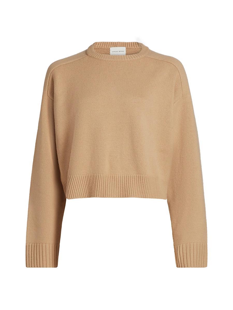 Womens Bruzzi Crewneck Wool & Cashmere Cropped Sweater Product Image
