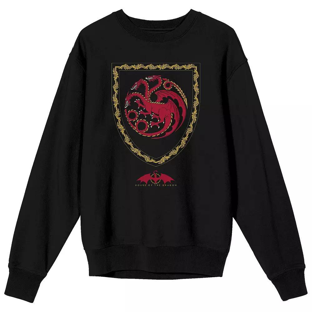 Men's House of the Dragon Red Long Sleeve Tee, Size: Small, Black Product Image