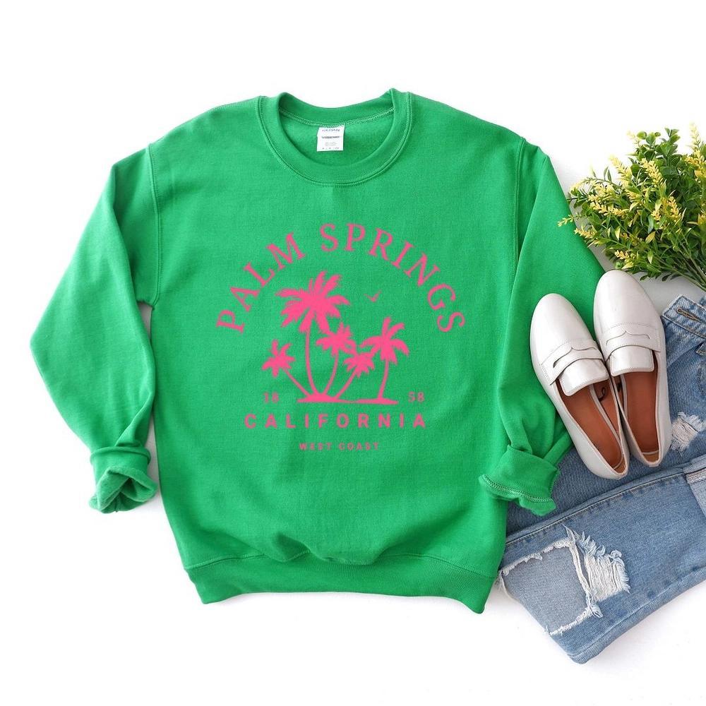 Simply Sage Market Women's Graphic Sweatshirt Palm Springs Palm Trees Product Image