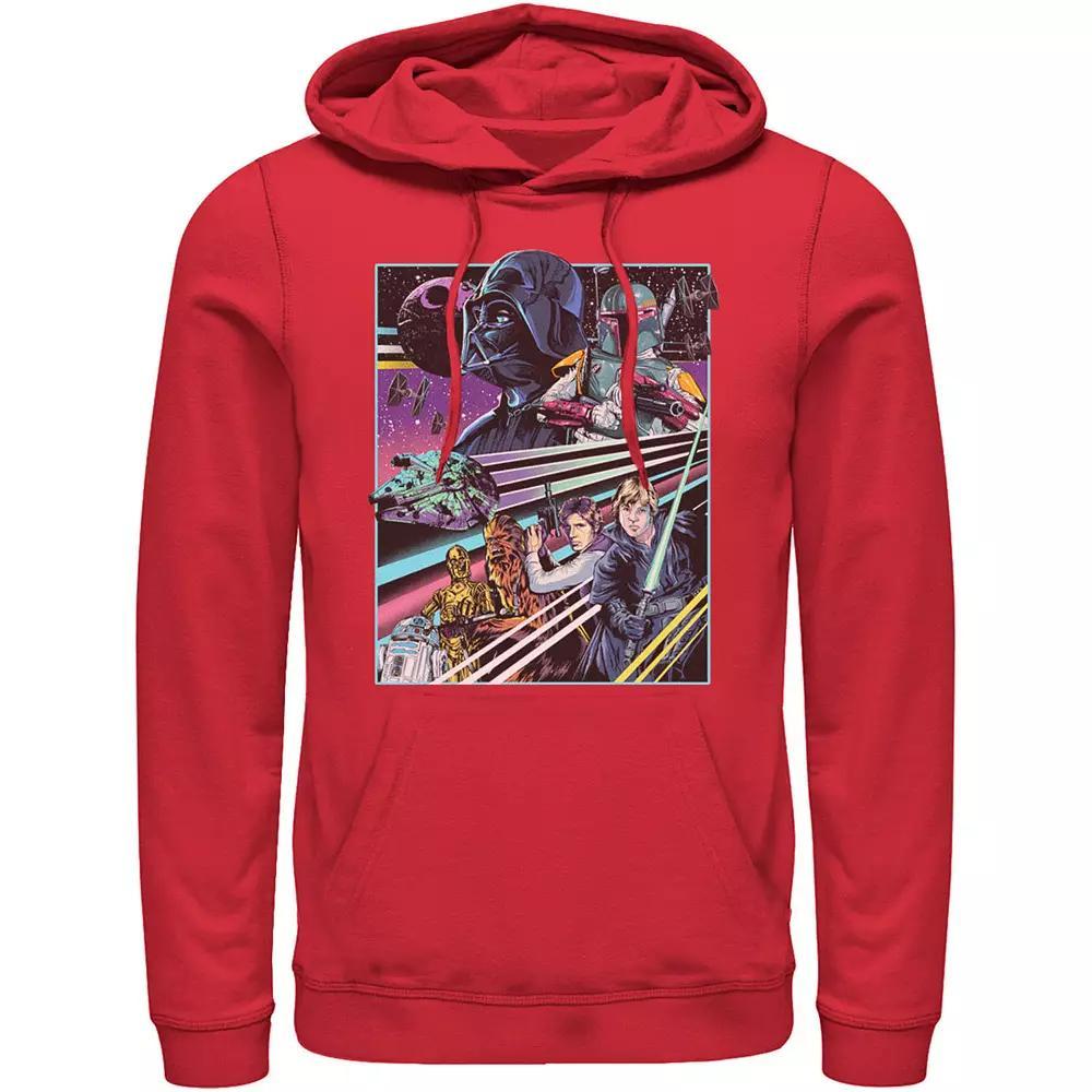 Men's Star Wars Neon Rebel Alliance Poster Hoodie, Size: Medium, Red Product Image