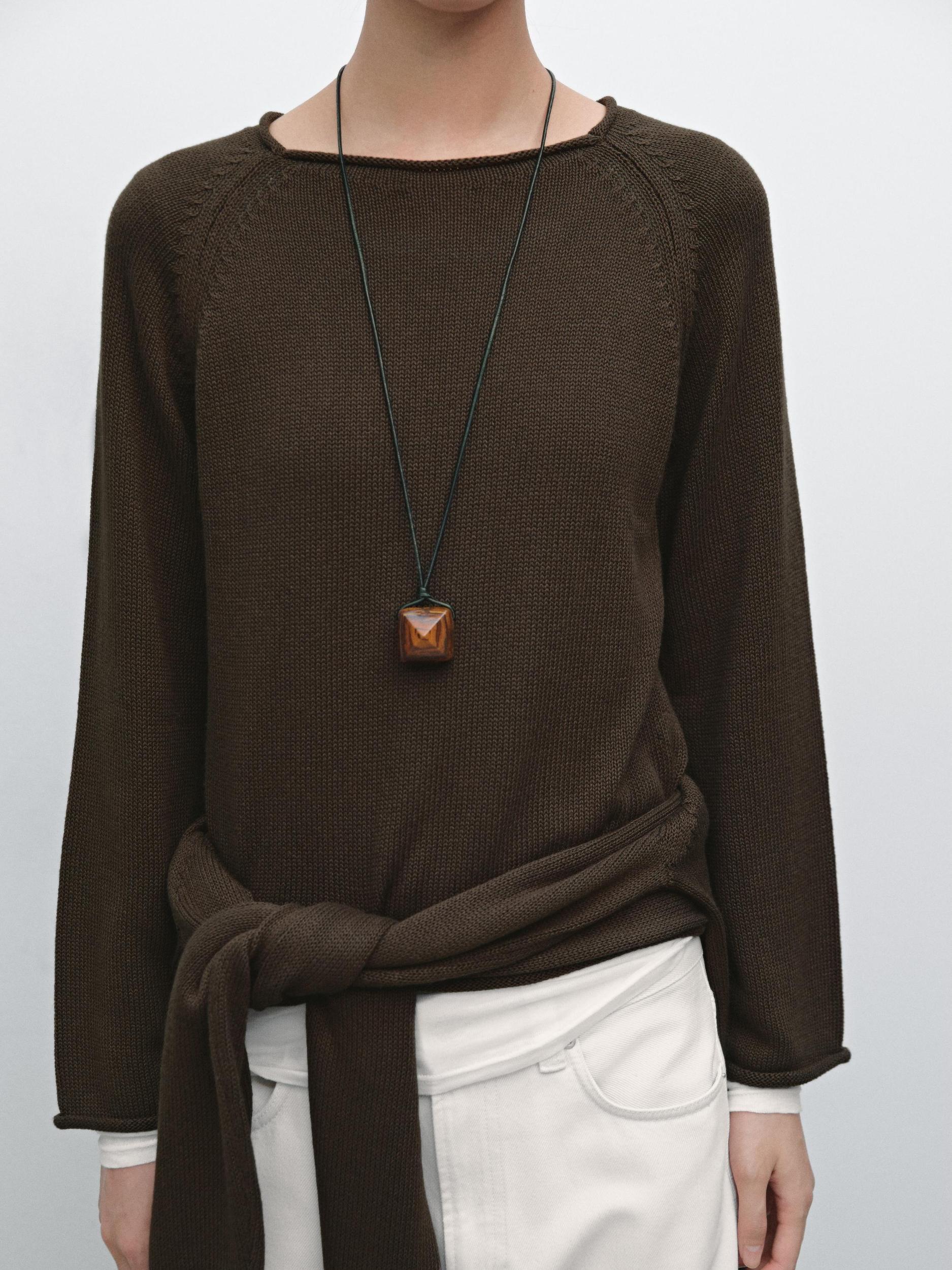 Purl knit cutwork sweater Product Image