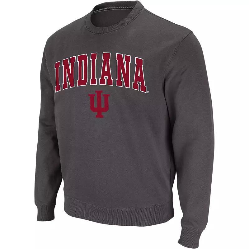 Men's Colosseum Charcoal Wisconsin Badgers Arch & Logo Crew Neck Sweatshirt,  Product Image