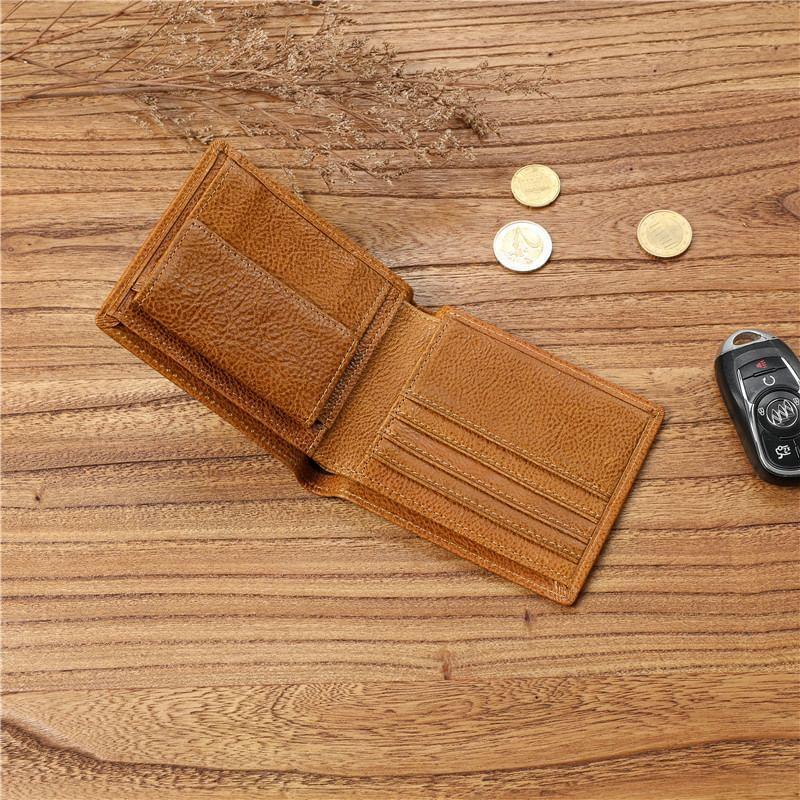 Genuine Leather Bifold Short Wallet Product Image