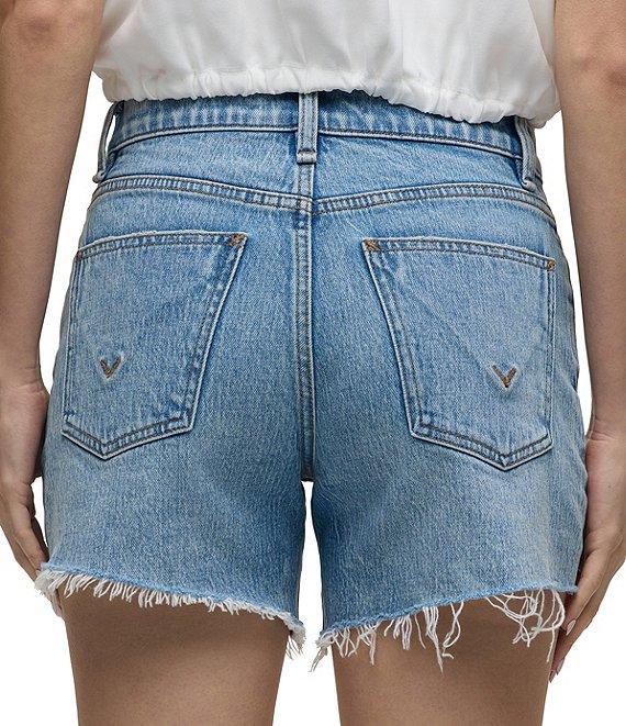 Hudson Jeans Devon High-Rise Frayed Raw Hem Boyfriend Shorts Product Image