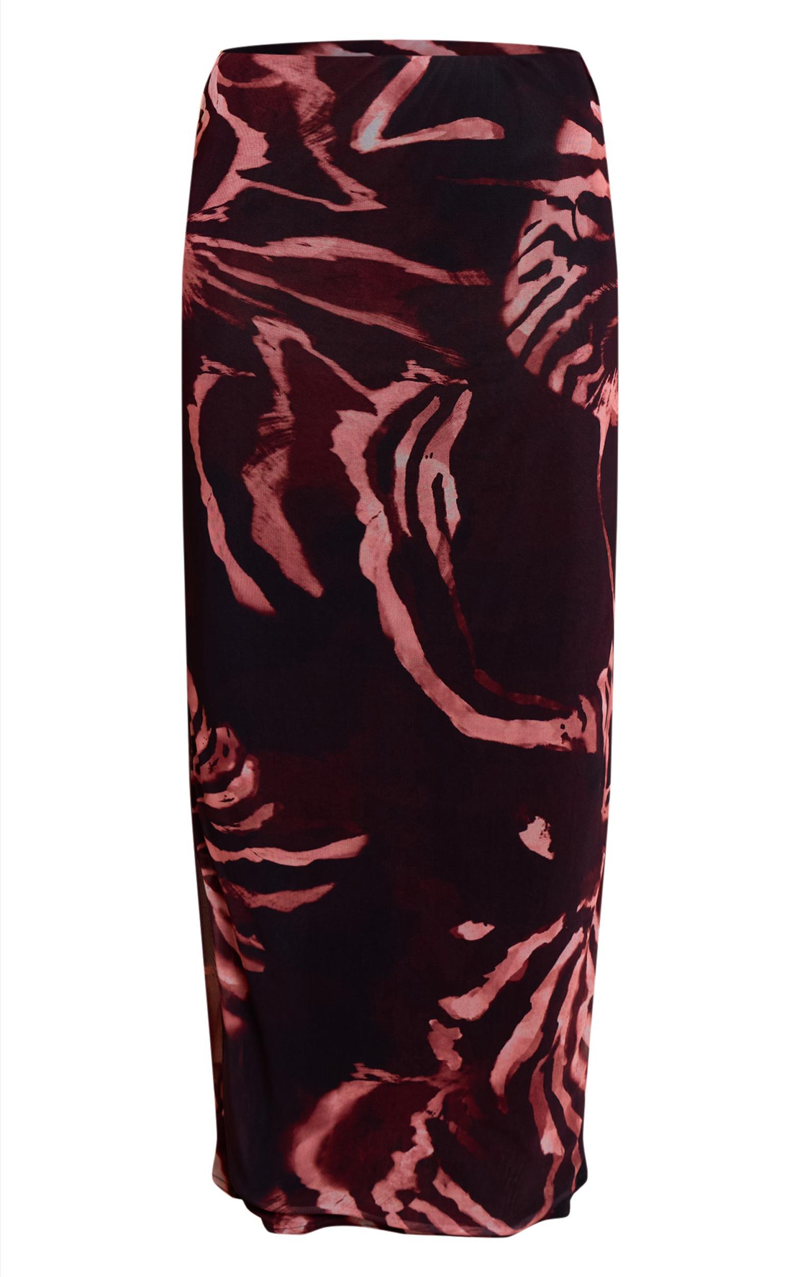 Brown Zebra Print Maxi Skirt Product Image