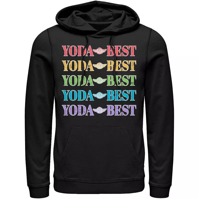 Men's Star Wars Pride Yoda Best Rainbow Text Stack Graphic Hoodie,  Product Image