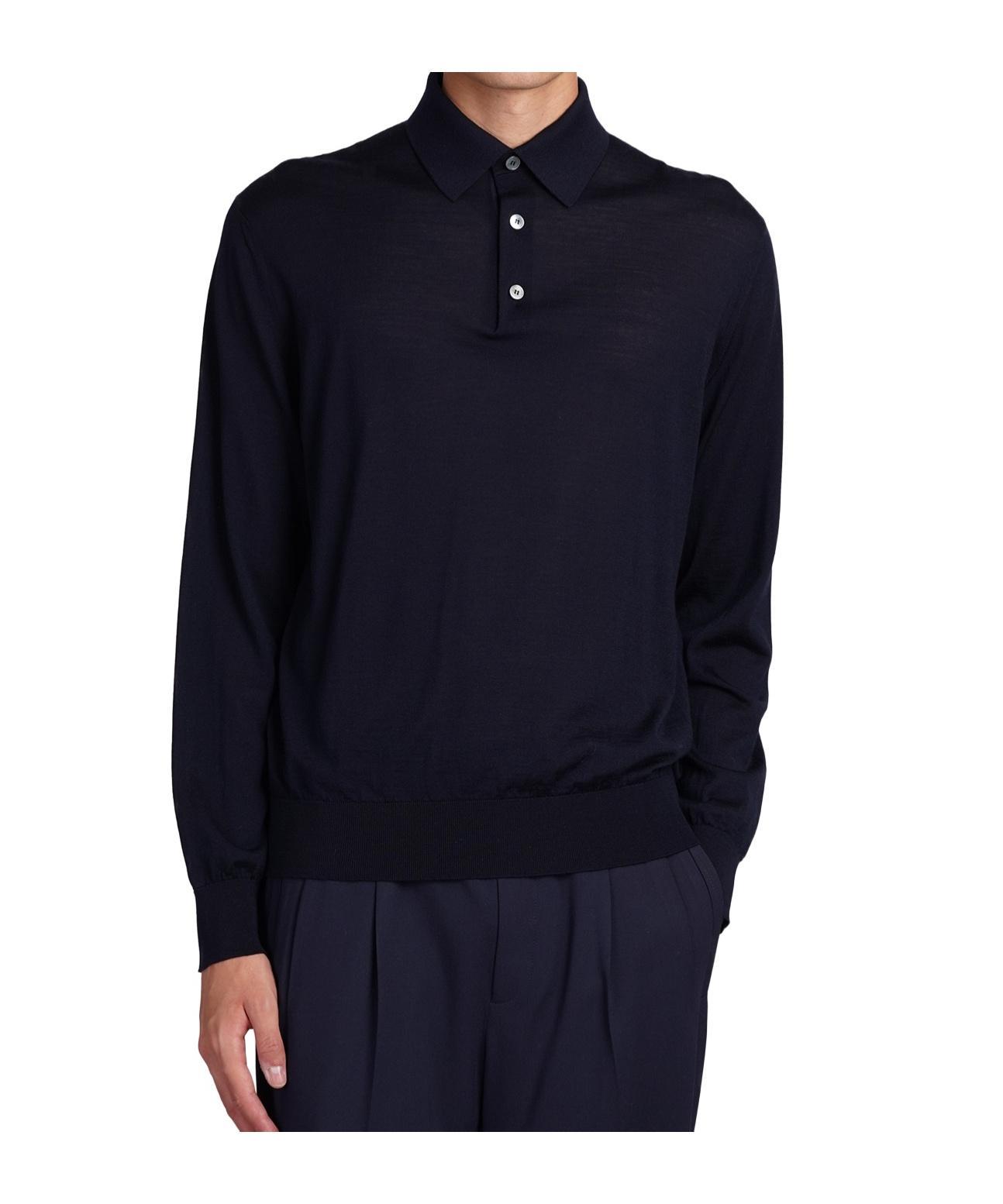 ZEGNA Fine-knit Polo Shirt In Black Product Image