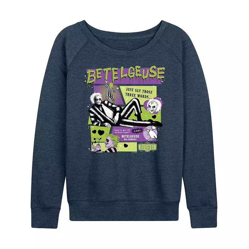 Womens Beetlejuice 2 Betelgeuse Lightweight French Terry Sweatshirt Grey Blue Product Image