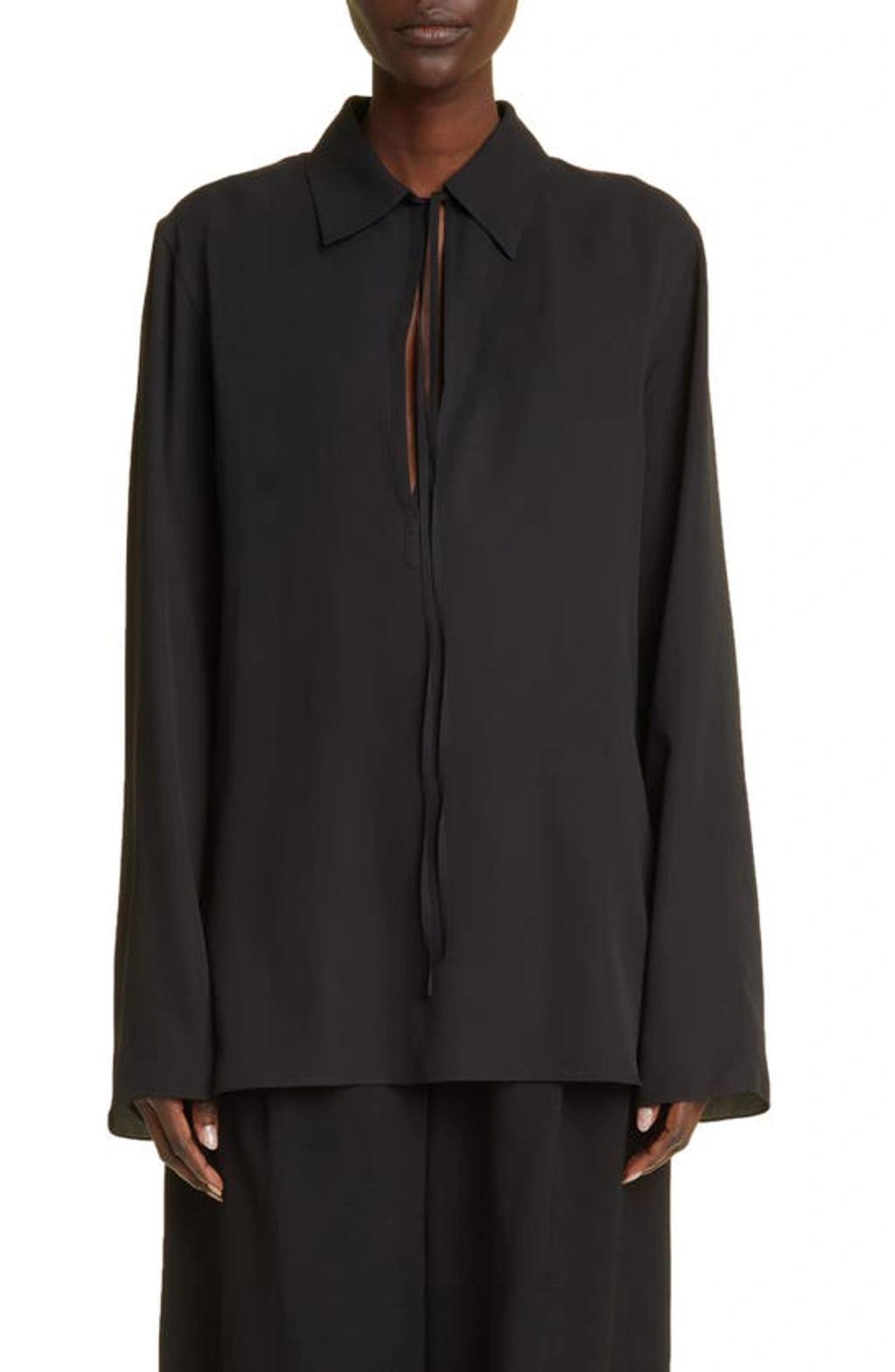 THE ROW Malon Silk Shirt In Black Product Image