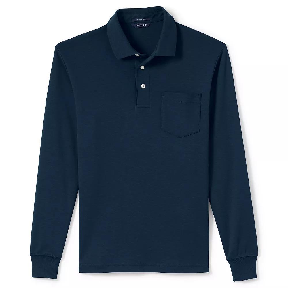 Men's Lands' End Classic-Fit Super Soft Supima Pocket Polo,  Product Image