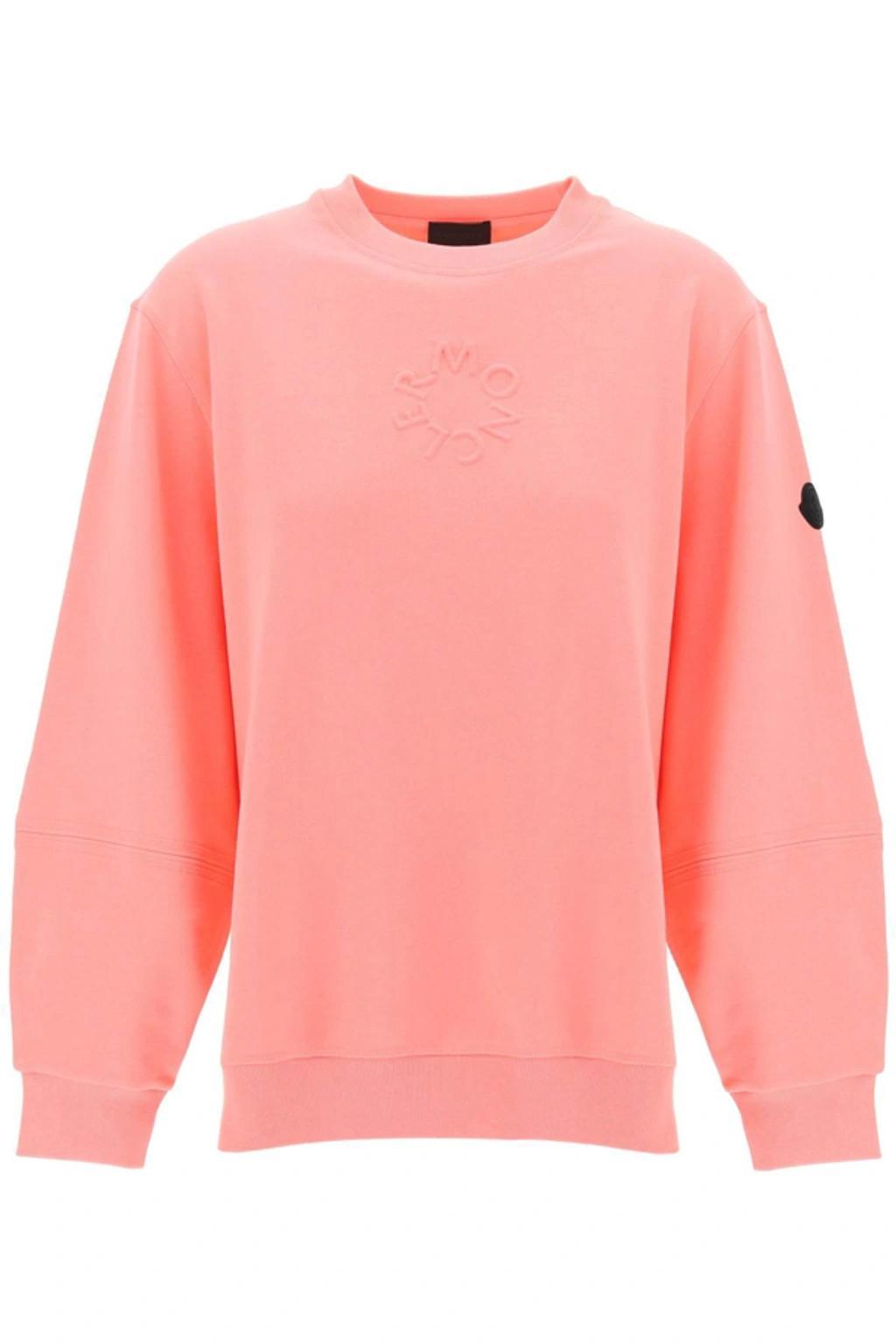 MONCLER Embossed Logo Sweatshirt In Pink Product Image