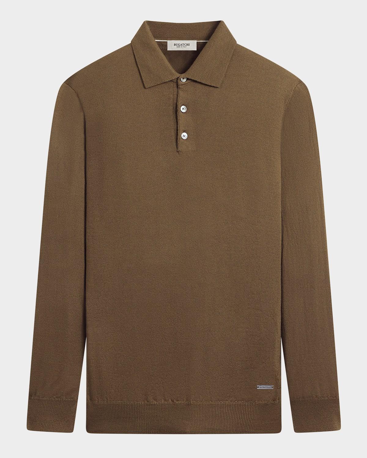 Men's Solid Polo Sweater Product Image