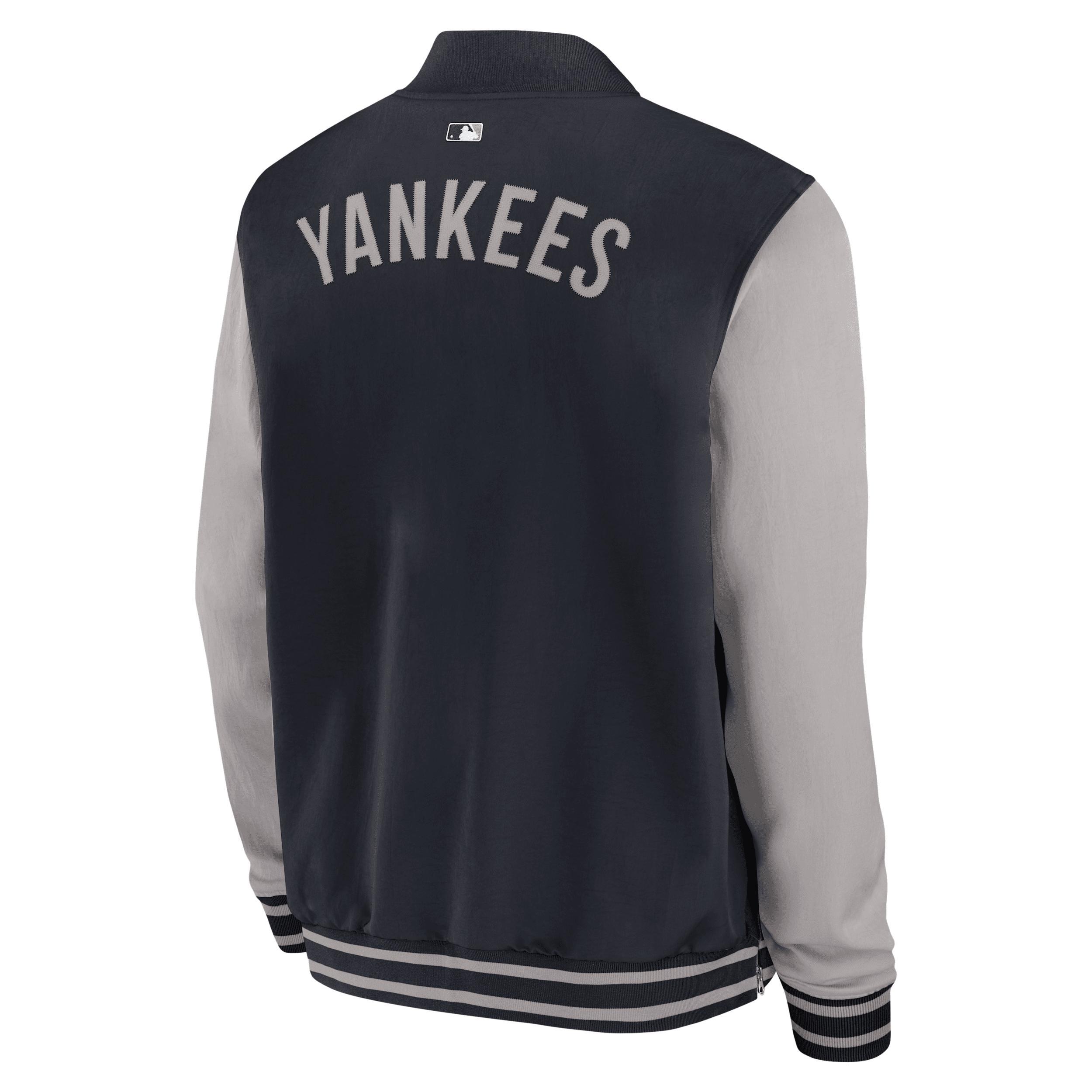 New York Yankees Authentic Collection Dugout Nike Men's MLB Full-Zip Bomber Jacket Product Image