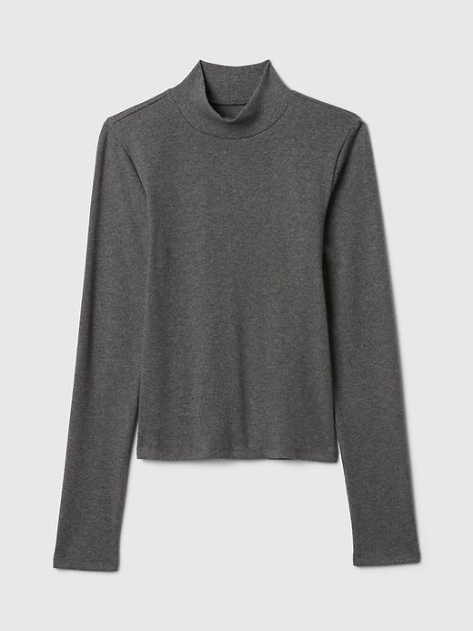 Modern Rib Cropped Mockneck Shirt Product Image