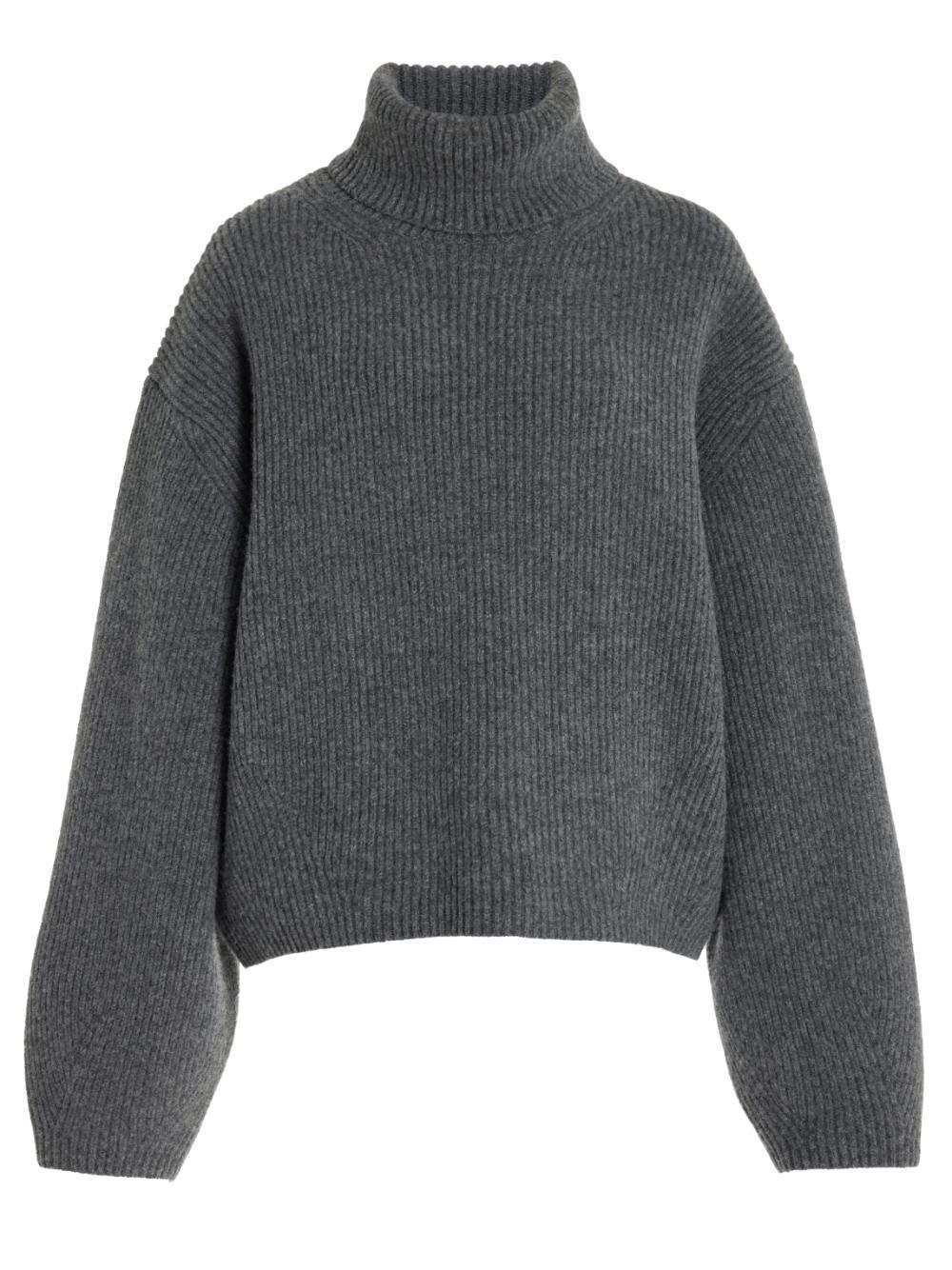 TOTÊME Ribbed Turtleneck In Grey Melange Product Image