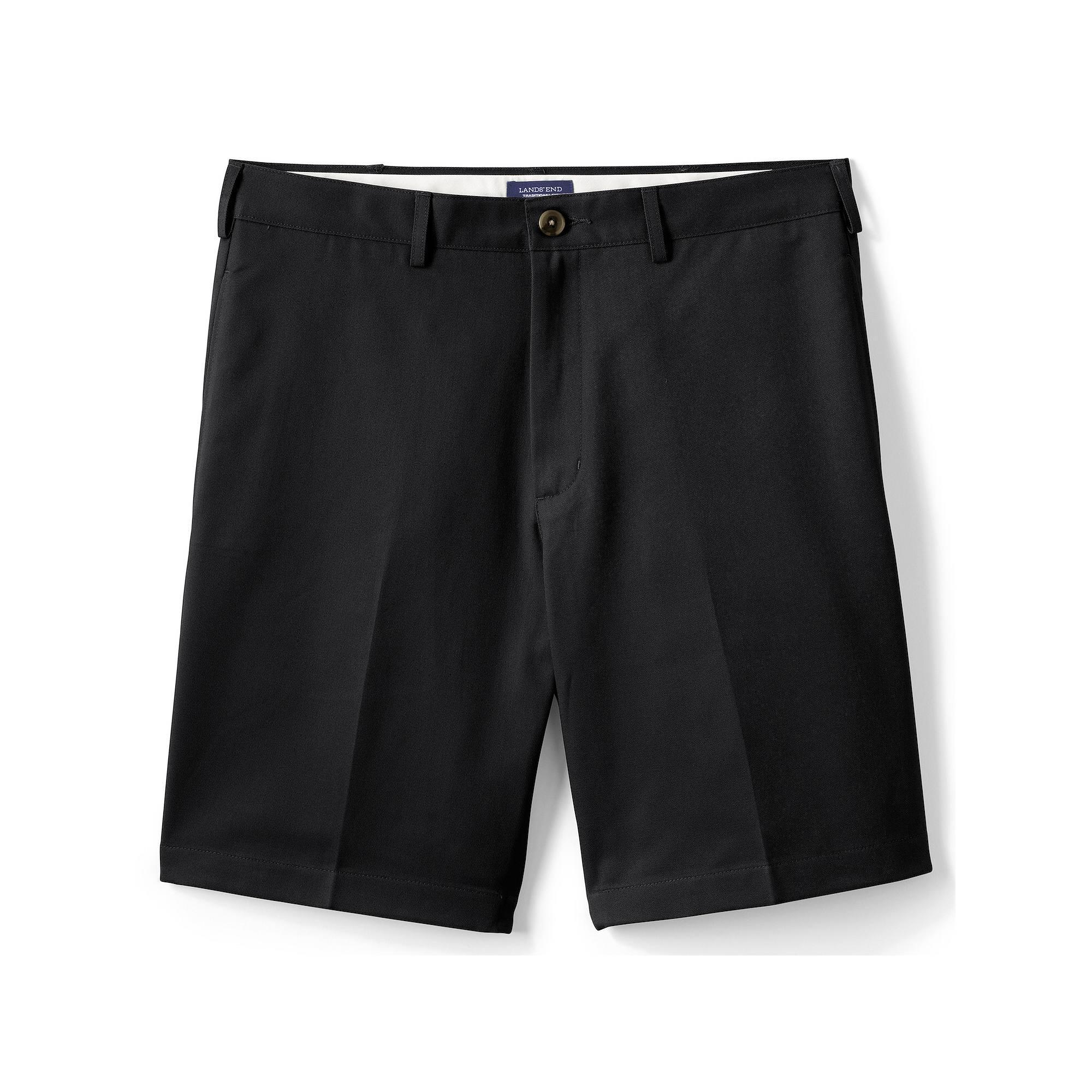 Men's Lands' End Classic-Fit 9-inch No-Iron Chino Shorts, Size: 32, Black Product Image