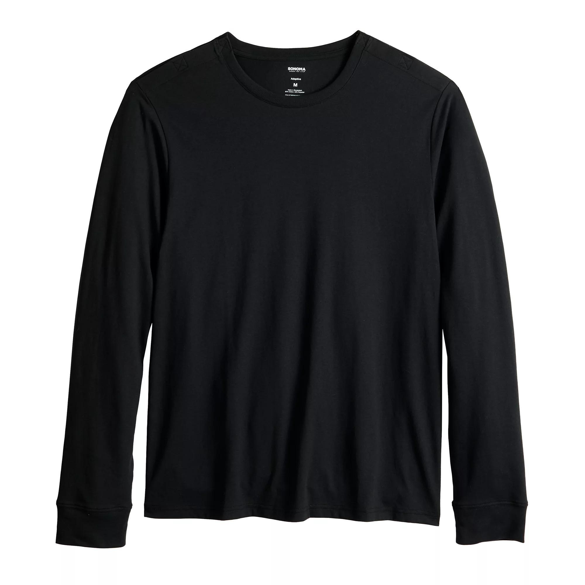 Men's Sonoma Goods For Life® Adaptive Easy Dressing Long Sleeve Crew Tee,  Product Image