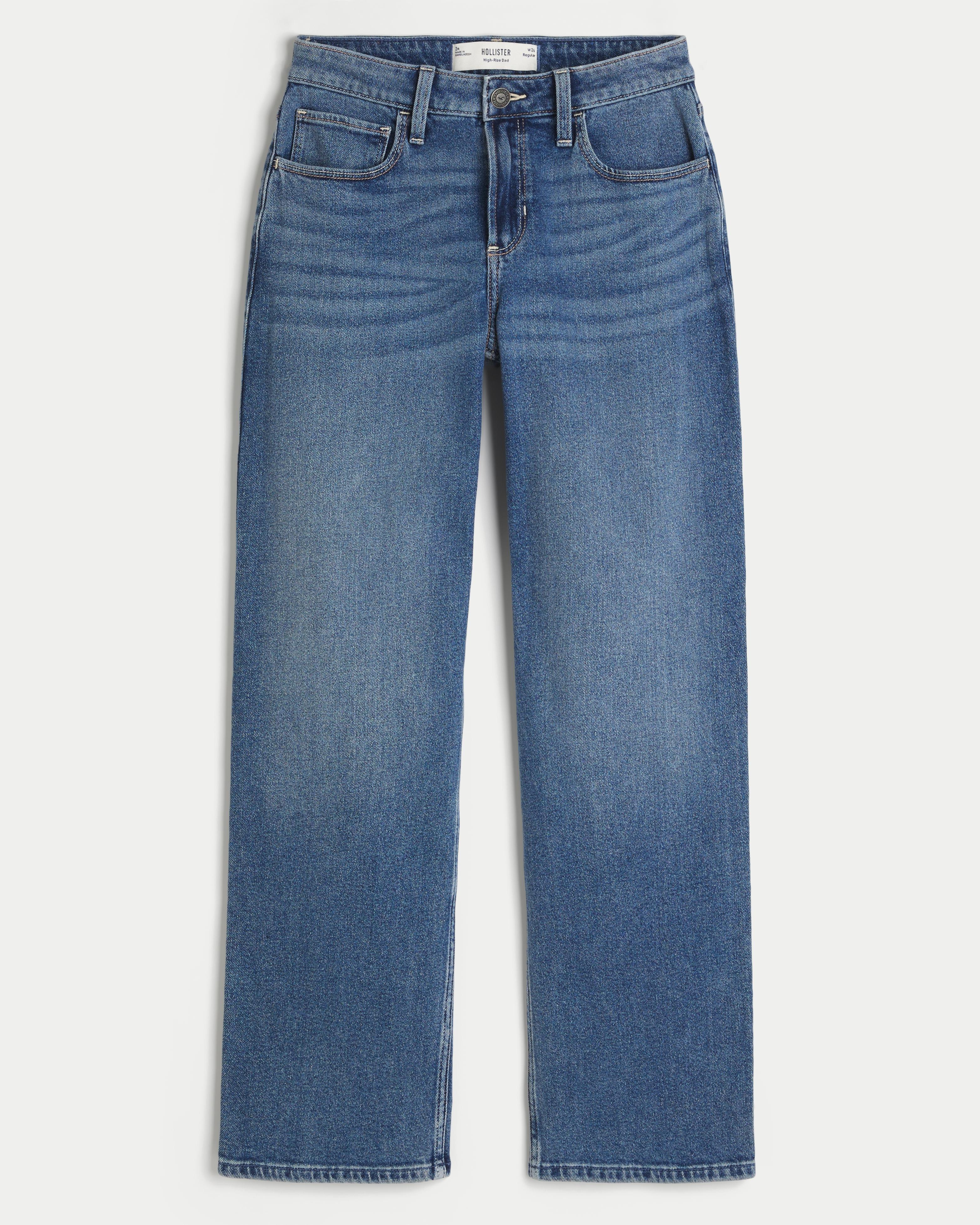 High-Rise Dark Wash Dad Jeans Product Image