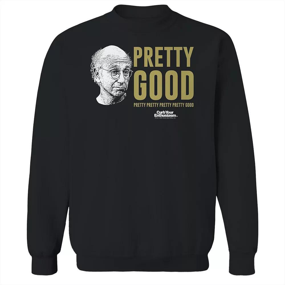Men's Pretty Good Larry Face Curb Your Enthusiasm Graphic Fleece Crew Sweatshirt, Adult Unisex,  Product Image