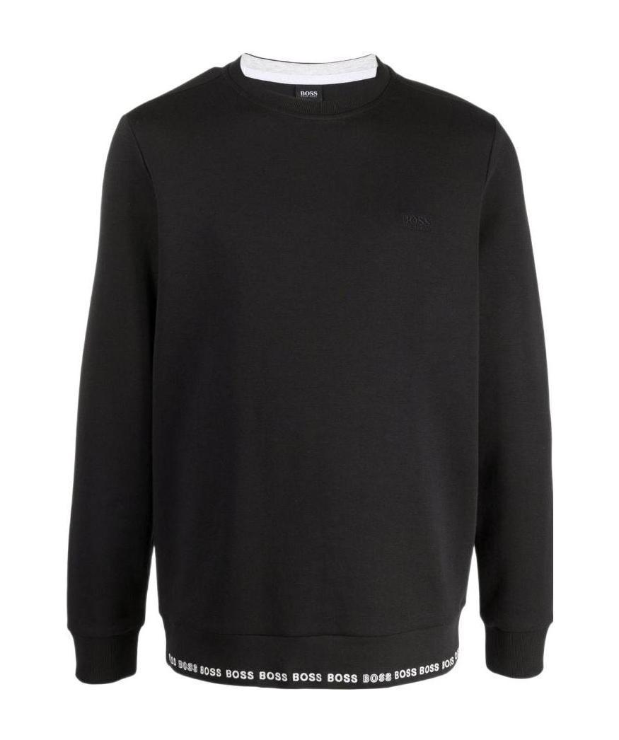 HUGO BOSS Logo-trimmed Sweatshirt In Black Product Image