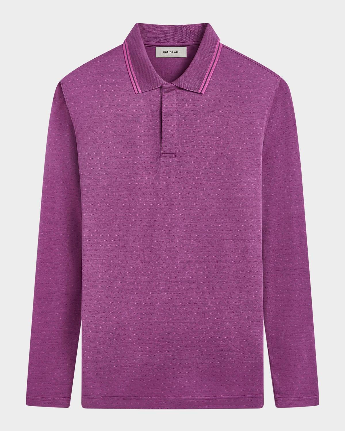 Mens Cotton Long-Sleeve Polo Shirt Product Image