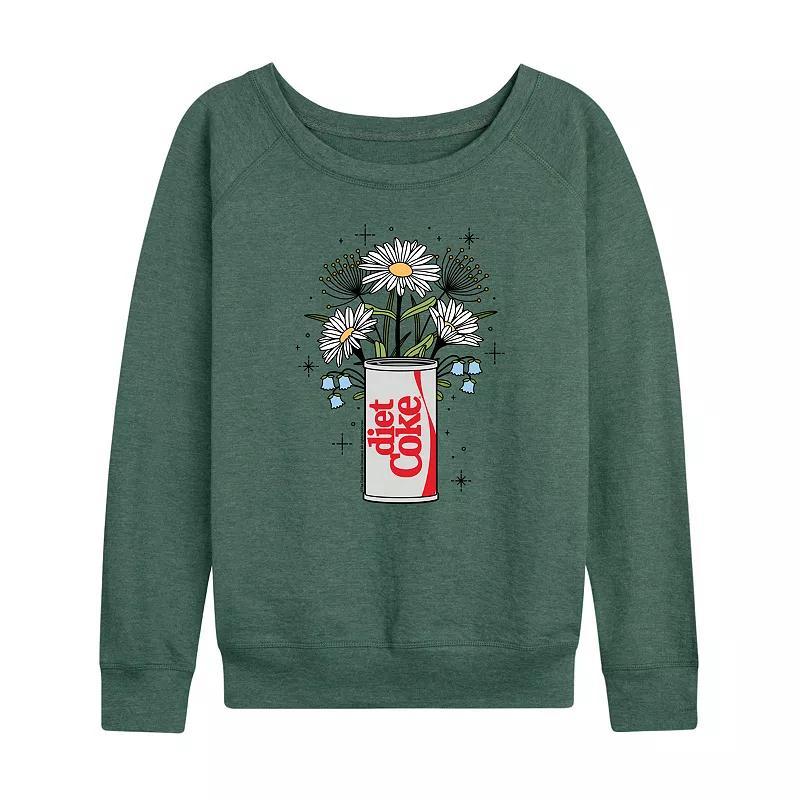 Women's Diet Coke Flowers Pulllover, Size: Large, Grey Juniper Product Image