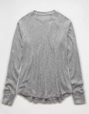 AE Plush Long-Sleeve Crew Neck T-Shirt Product Image