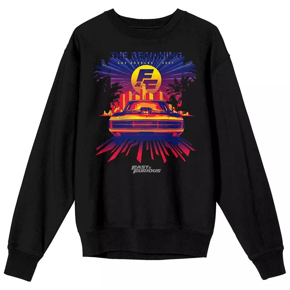 Men's Fast & Furious Los Angeles 2001 Sweatshirt, Size: Small, Black Product Image