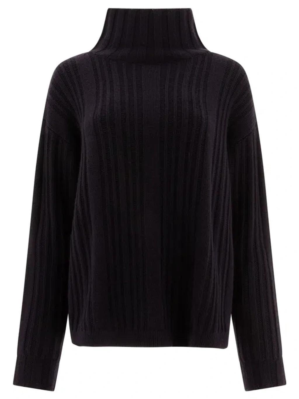 MAX MARA Wool And Cashmere Turtleneck Sweater Knitwear In Blue Product Image