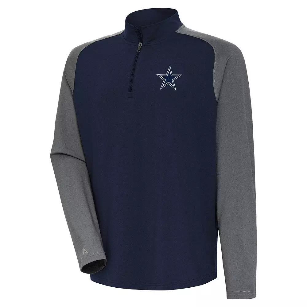 Men's Antigua Navy Dallas Cowboys Dauntless Raglan Quarter-Zip Jacket, Size: 2XL, Blue Product Image