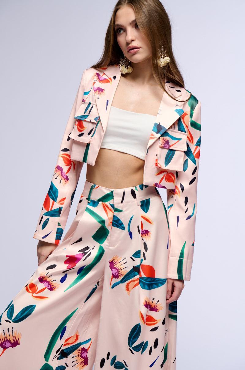 CANDY RAIN SATIN CROP UTILITY BLAZER Product Image