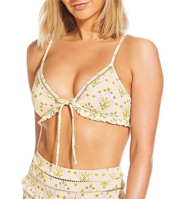 A Loves A Pretty Posey Ruffle High Waisted Swim Bottom Product Image