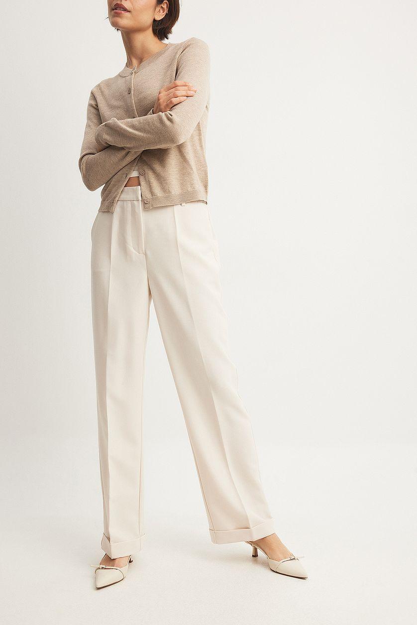 Tailored Mid Waist Suit Pants Product Image