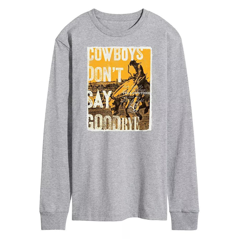 Men's Yellowstone Cowboys Don't Say Goodbye Long Sleeve Graphic Tee,  Product Image