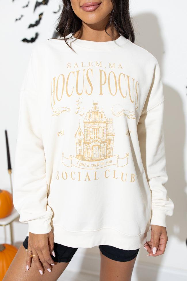 Hocus Pocus Cream Oversized Graphic Sweatshirt Product Image