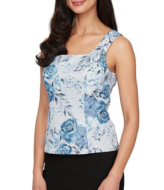 Alex Evenings Floral Print 3/4 Sleeve Twinset Product Image