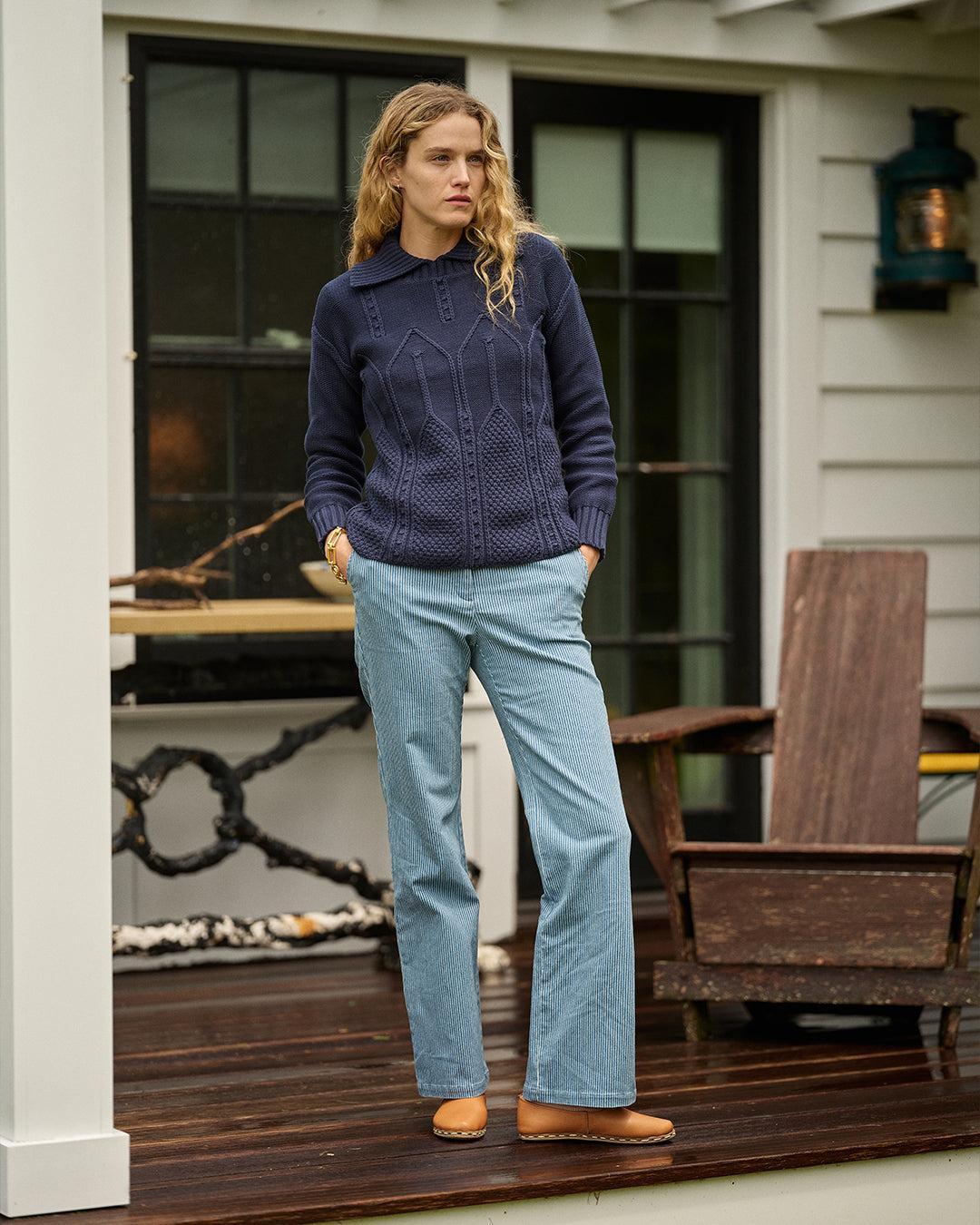 Women's Relaxed Pant in Railroad Stripe Product Image